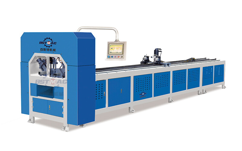 Full automatic tube punching and cut off machine